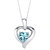 Swiss Blue Topaz Sterling Silver Heart in Heart Pendant Necklace - Sterling Silver/Blue
