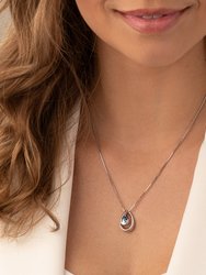 Swiss Blue Topaz Sterling Silver Wave Pendant Necklace