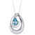 Swiss Blue Topaz Sterling Silver Wave Pendant Necklace - Sterling Silver/Blue