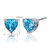 Swiss Blue Topaz Stud Earrings Sterling Silver Heart Shape 2 Ct