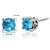 Swiss Blue Topaz Stud Earrings Sterling Silver Round Shape 2 Ct