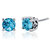 Swiss Blue Topaz Stud Earrings Sterling Silver Round Shape 2 Ct - Blue Topaz