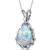 White Opal Pendant Necklace Sterling Silver Pear 1.5 Carats - White Opal