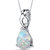 White Opal Pendant Necklace Sterling Silver Pear 1.75 Carats - Sterling Silver With White Opal