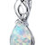 White Opal Pendant Necklace Sterling Silver Pear 1.75 Carats