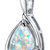 White Opal Pendant Necklace Sterling Silver Pear