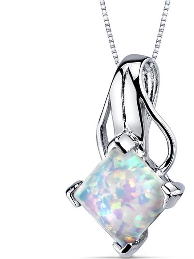 Peora White Opal Pendant Necklace Sterling Silver Princess product