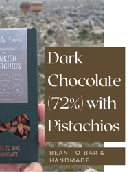Dark Chocolate with Turkish Pistachios (72% Cocoa)