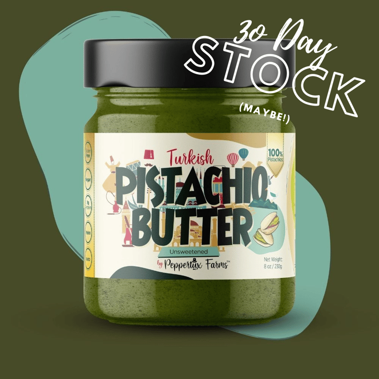 Turkish 100% Pistachio Butter - Unsweetened (30 Day Stock)