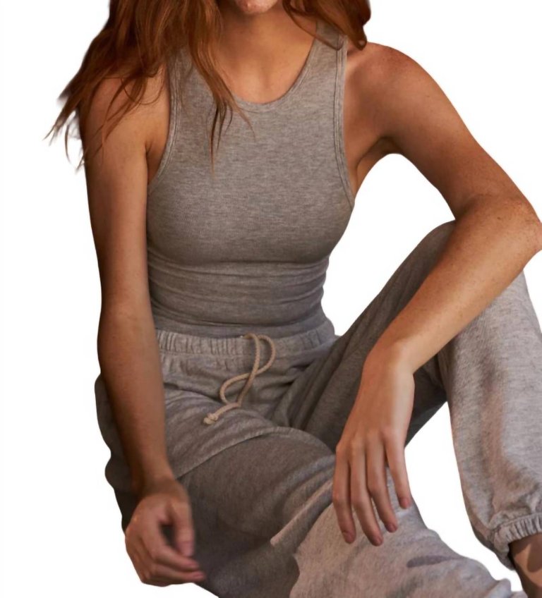 Gigi Rib Tank Top In Heather Grey - Heather Grey