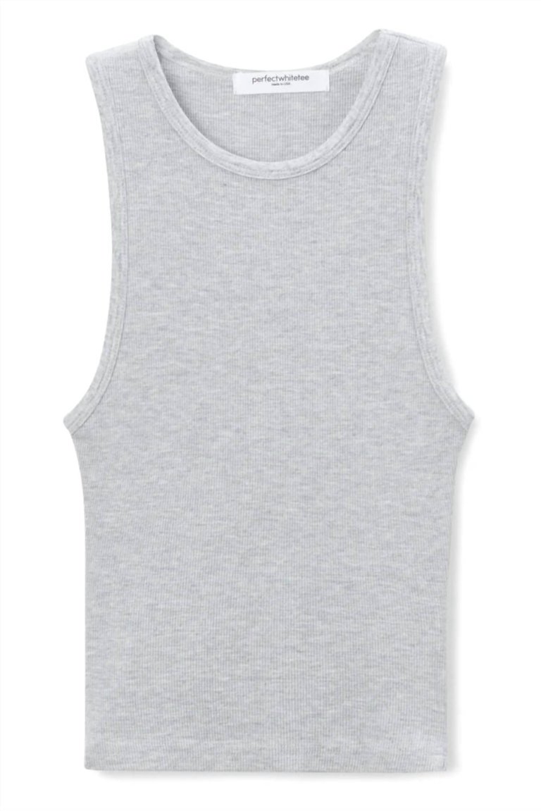 Gigi Rib Tank Top In Heather Grey