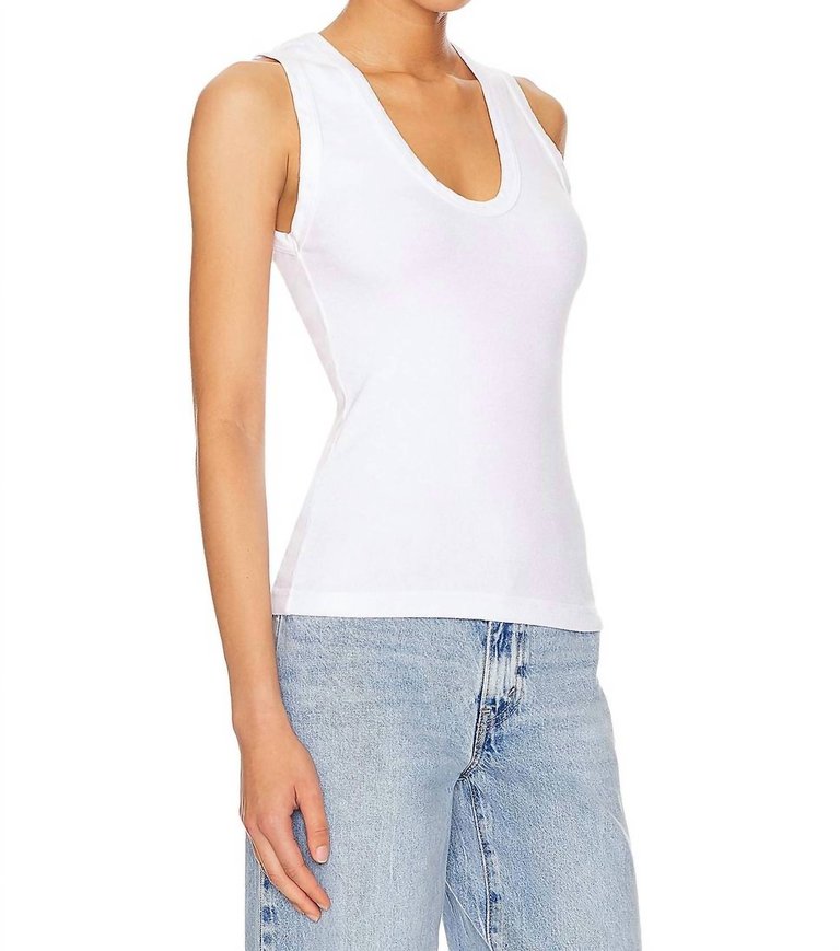 Jordan Ribbed Tank Top In White