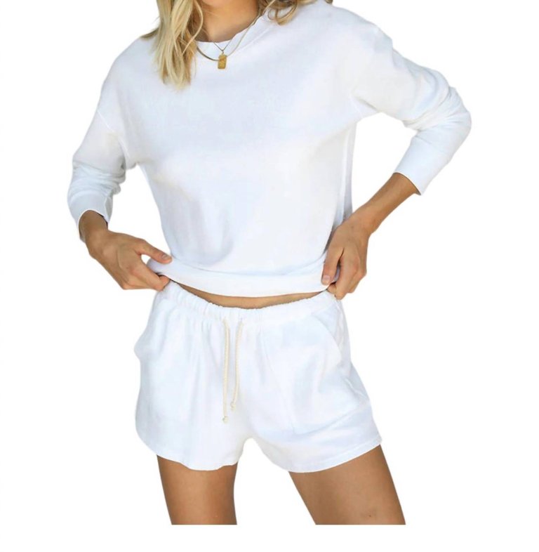 Lou French Terry Pocket Shorts In White - White