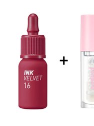 Ink Velvet [#16] + Ink Glasting Lip Gloss [#1]