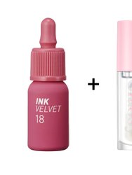 Ink Velvet [#18] + Ink Glasting Lip Gloss [#1]