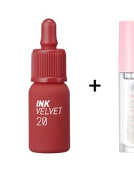 Ink Velvet [#20] + Ink Glasting Lip Gloss [#1]