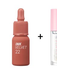 Ink Velvet [#22] + Ink Glasting Lip Gloss [#1]