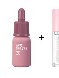 Ink Velvet [#28] + Ink Glasting Lip Gloss [#1]