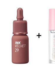 Ink Velvet [#29] + Ink Glasting Lip Gloss [#1]