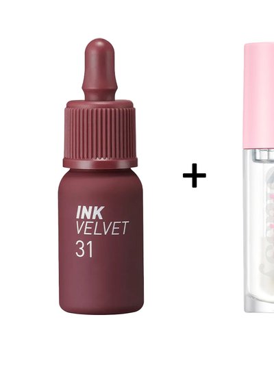 Peripera Ink Velvet [#31] + Ink Glasting Lip Gloss [#1] product