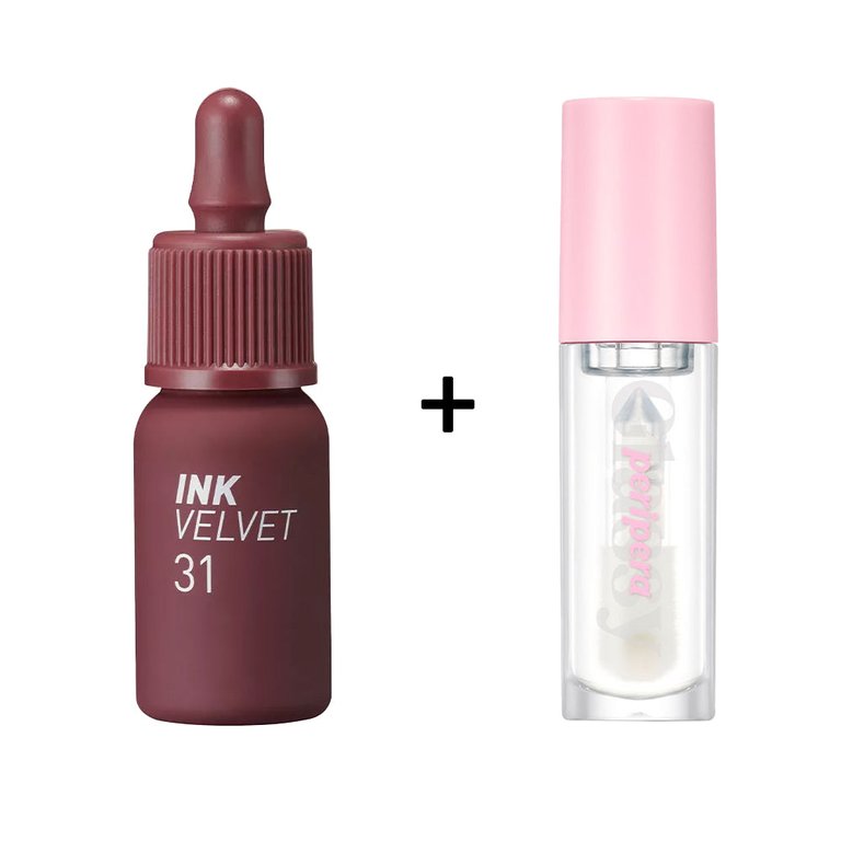 Ink Velvet [#31] + Ink Glasting Lip Gloss [#1]