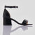 Patent Black Sandal-Strap Heels