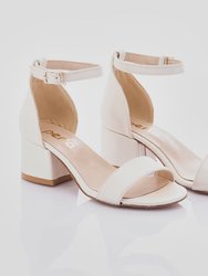 Pearl White Sandal-Strap Heels