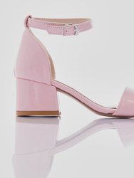Pink Patent Sandal-Strap Heels