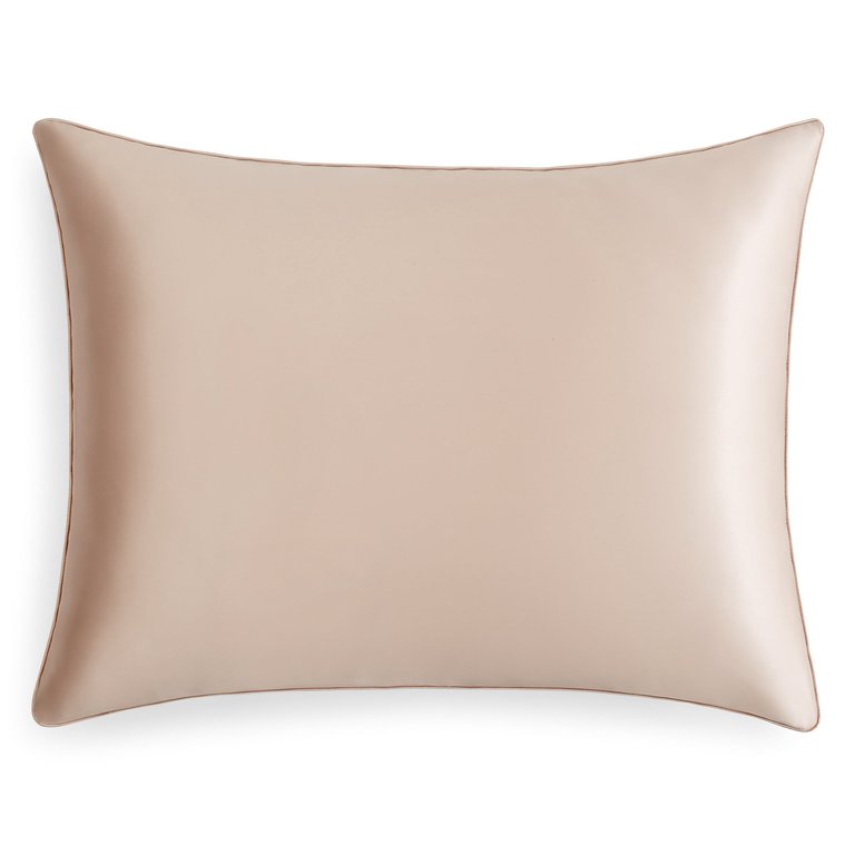 Charmeuse Silk Pillowcase with Classic Pipping - Champagne