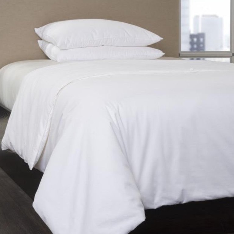 Silk Comforter with Cotton Shell - White