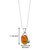 Amber Large Pendant Necklace Sterling Silver Cognac Oval