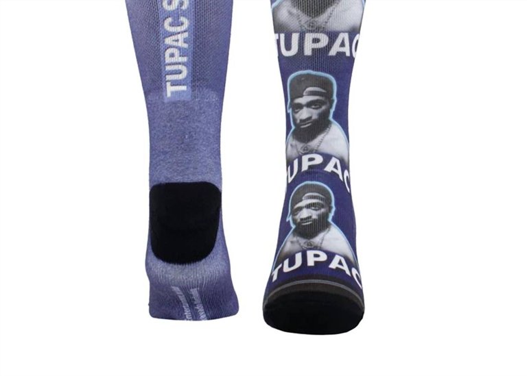 Men's Tupac Face Crew Socks In Blue