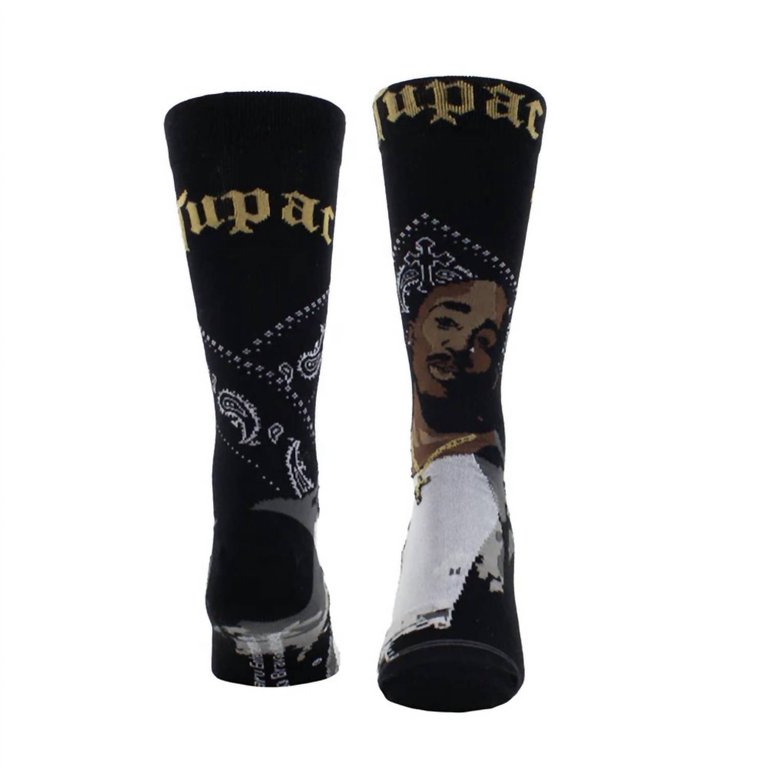 Socks Men's Tupac Bandana Crew Socks In Black