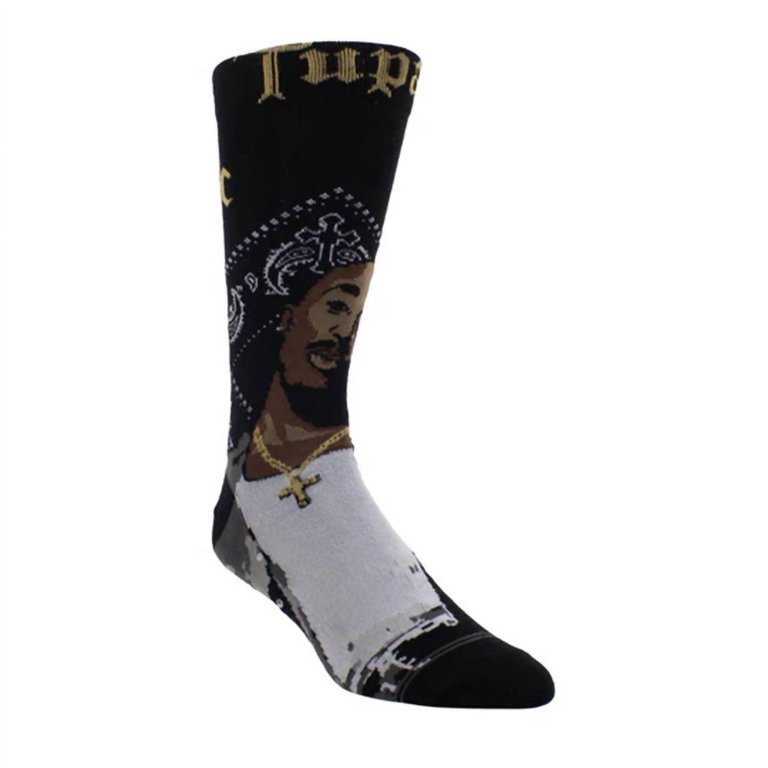 Socks Men's Tupac Bandana Crew Socks In Black - Black