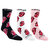 Women's The Rolling Stones Assorted Crew Socks In Black/White/Pink/Red - Black/White/Pink/Red