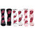 Women's The Rolling Stones Assorted Crew Socks In Black/White/Pink/Red