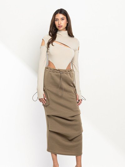 Personal Code Fleece Cargo Midi Skirt product