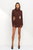 Soft Waffle Cowl Neck Cutout Mini Dress - Brown