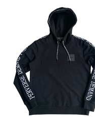 Black Taped Hoody - Black