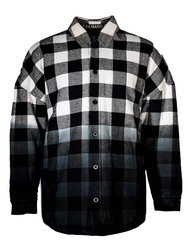 Oversized Sherpa Check Shirt - Black /Cream 