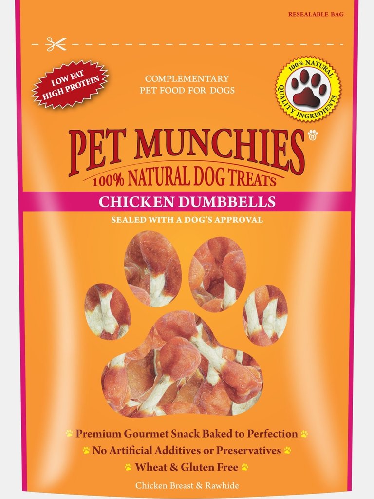 Pet Munchies Chicken & Rawhide Dog Treat Dumbbells (May Vary) (2.8 oz)