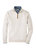 Autumn Crest Suede Trim Quarter-Zip Sweater - Ivory