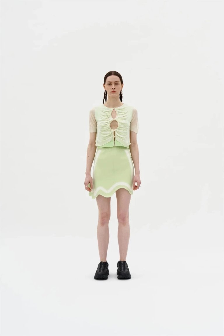 Katie Wavy Mini Skirt - Mint Julep