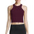 Women Racerback Bodycon Crop Top In Burgundy - Burgundy