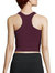 Women Racerback Bodycon Crop Top In Burgundy