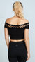 Women The El Off The Shoulder Cut Out Crop Top In Caviar