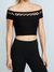 Women The El Off The Shoulder Cut Out Crop Top In Caviar - Caviar