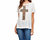 Laser Cut Tee With Leopard Print Cross In Ivory - Ivory