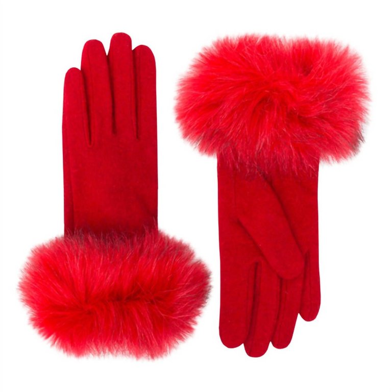 Monroe Gloves In Red - Red