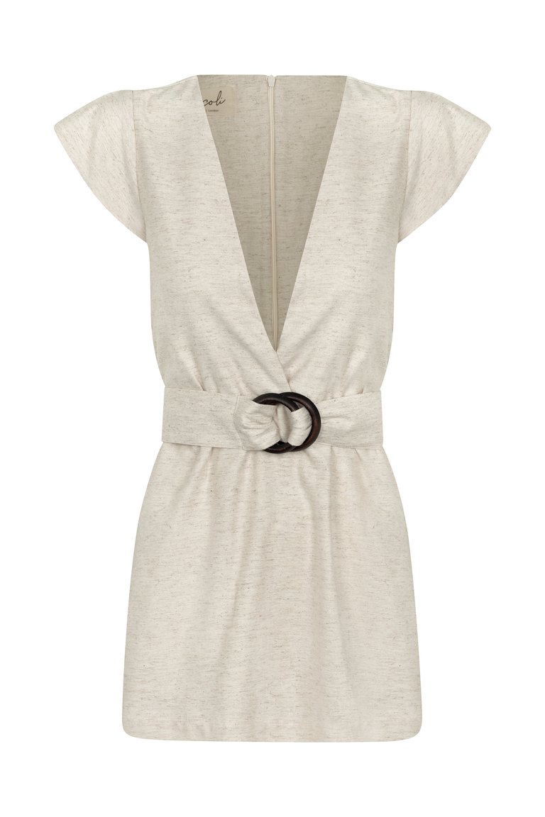 Lapa Petite Linen Mini Dress - Ivory